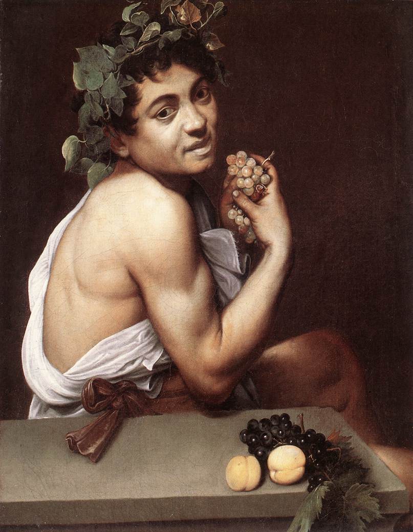 カラヴァッジオ　「病める少年バッコス」　1593　Oil on canvas, 67 x 53 cm　　ローマ、ポルゲーゼ美術館